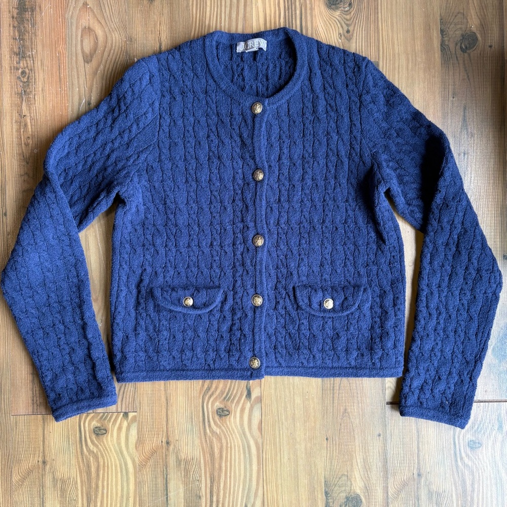 Navy Blue Cable Knit Sweater